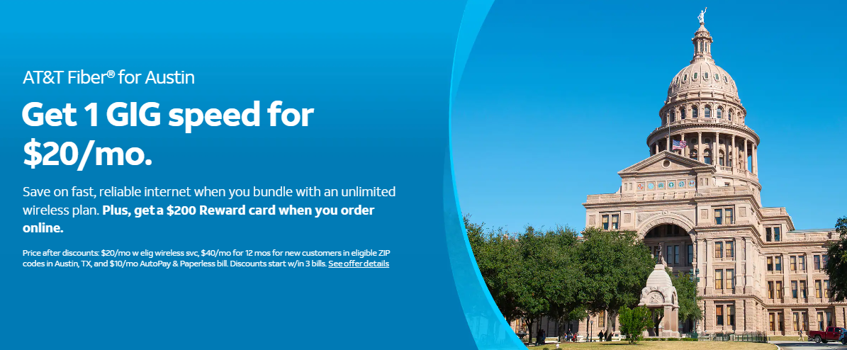 Austin Fiber internet offer