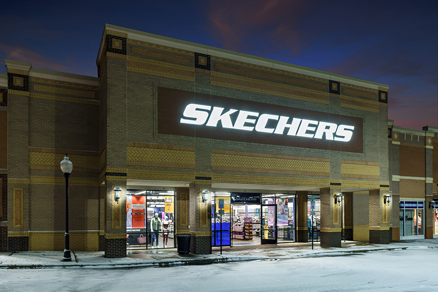 Skechers storefront. Your local shoe store in Raleigh, NC