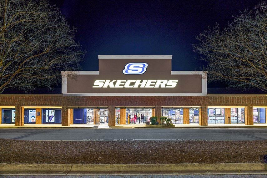 Skechers storefront. Your local shoe store in Cary, NC