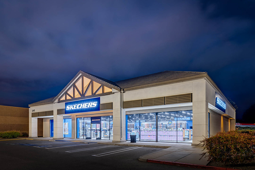 Skechers storefront. Your local shoe store in Temecula, CA
