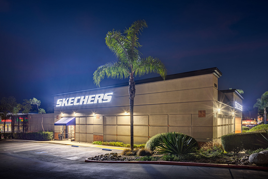 Skechers storefront. Your local shoe store in Vista, CA