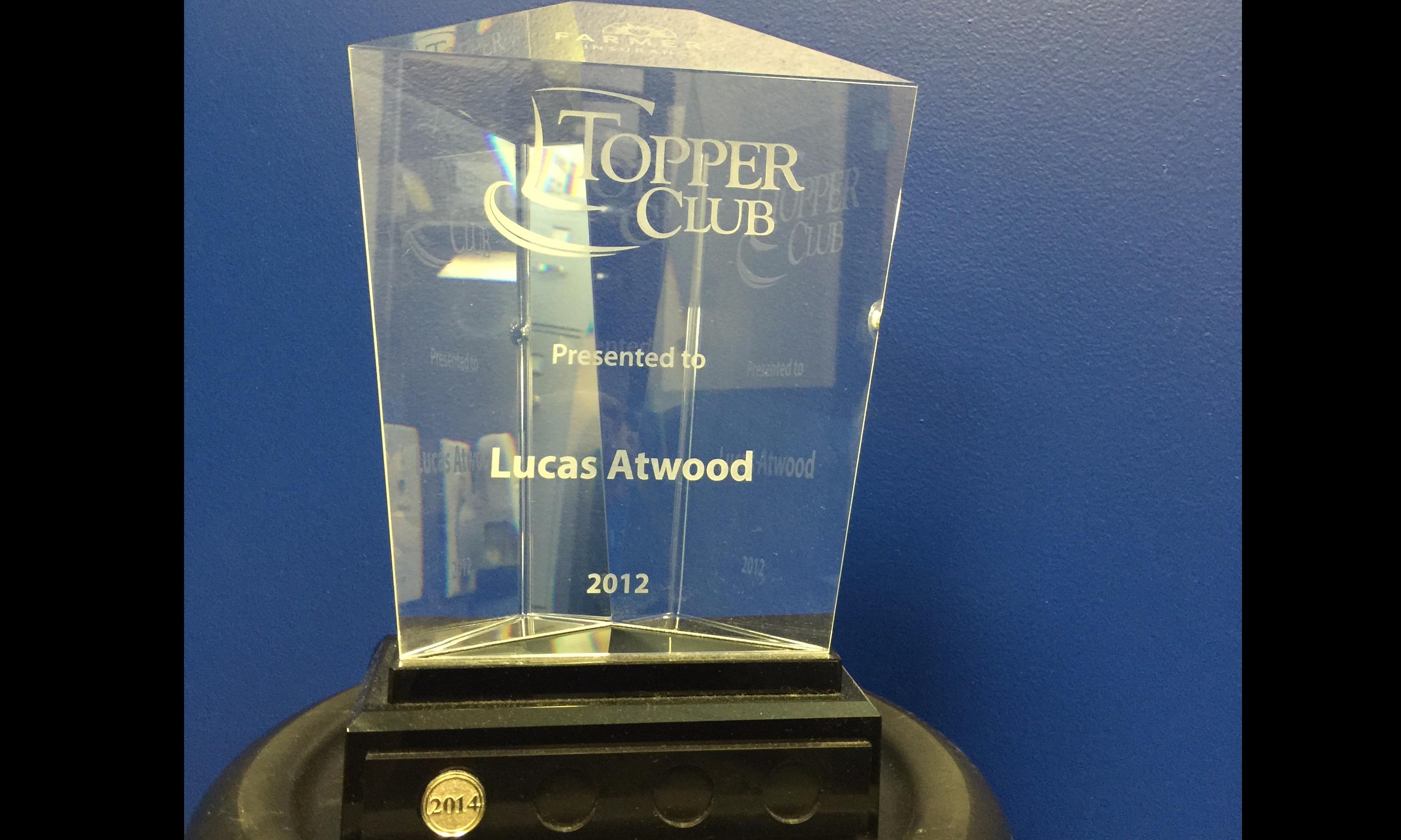 The Atwood Insurance Agency also has earned Toppers Club recognition multiple times.